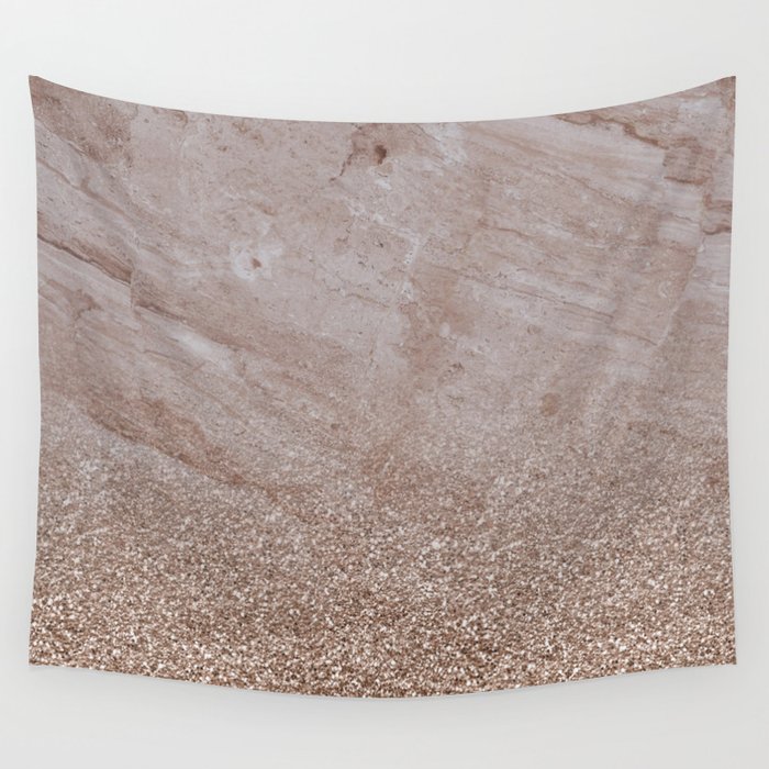 Beige shimmer marble gradient Wall Tapestry