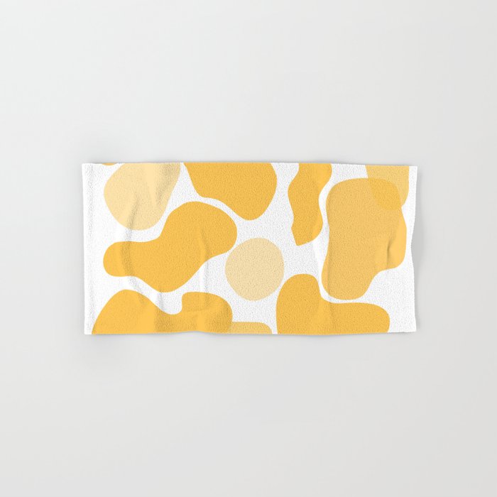 Yellow abstract shapes print Hand & Bath Towel