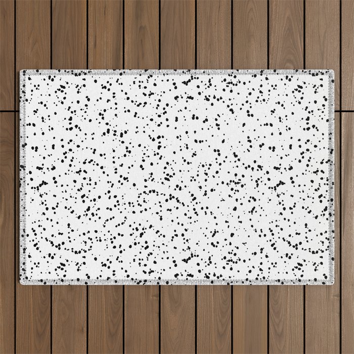 Speckles I: Double Black on White Outdoor Rug