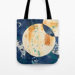 Abstract #14722 | yellow and blue circles geometric painting Tote Bag
