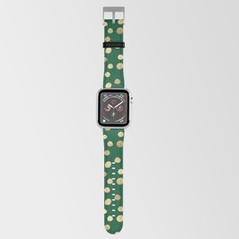 Emerald Green Gold Spots Pattern Apple Watch Band