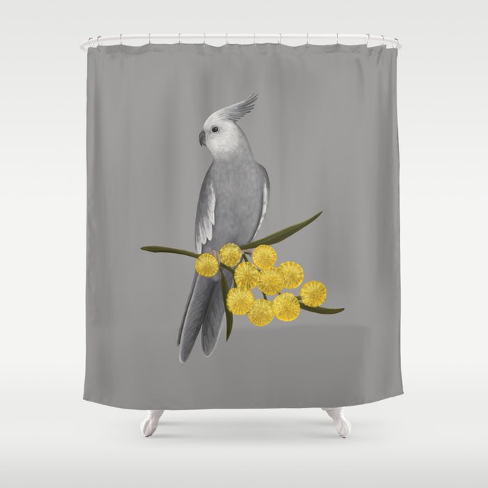 White Faced Cockatiel Shower Curtain