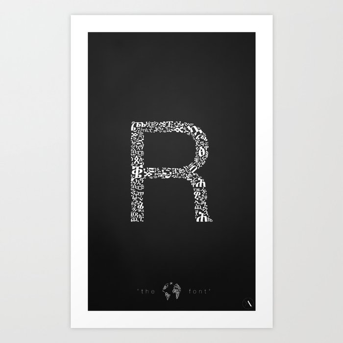 "R" of The World Font Art Print