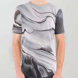 Black and white marble art All Over Graphic Tee