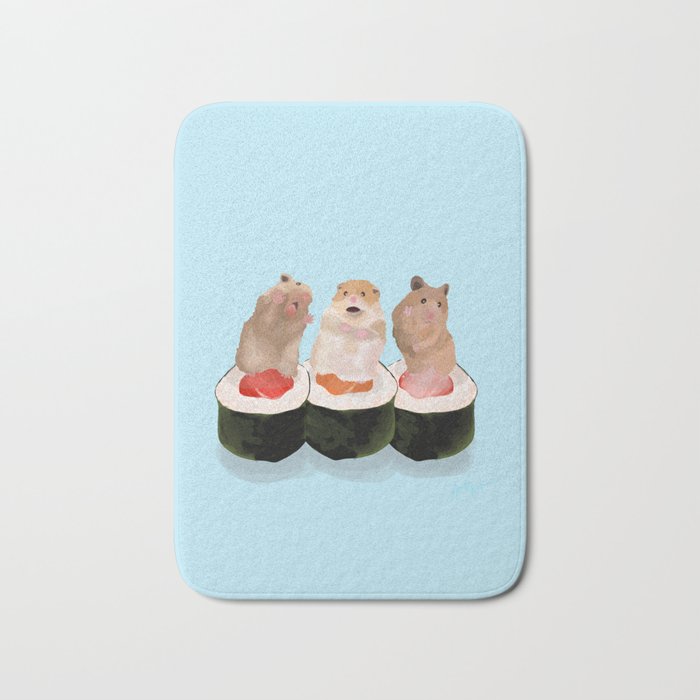 Sushi Hamsters Bath Mat