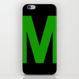 Letter M (Green & Black) iPhone Skin