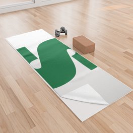 S (Olive & White Letter) Yoga Towel