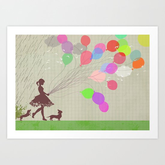 A walk after the rain Art Print
