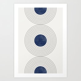 Geo Blue Balance Art Print