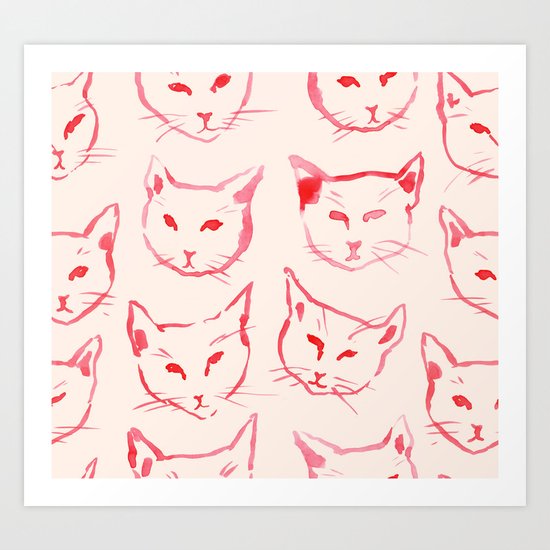 Red Cat Art Print