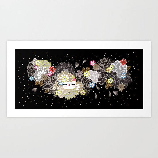 Kokeshina Ebène Art Print