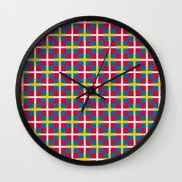 Mix of flag: sweden and denmark Wall Clock