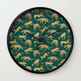 Jaguars in Jade Wall Clock | Jade, Bedroomdecor, Pattern, Furniture, Jaguar, Homedecor, Animal, Wildcat, Exoticanimal, Exotic 