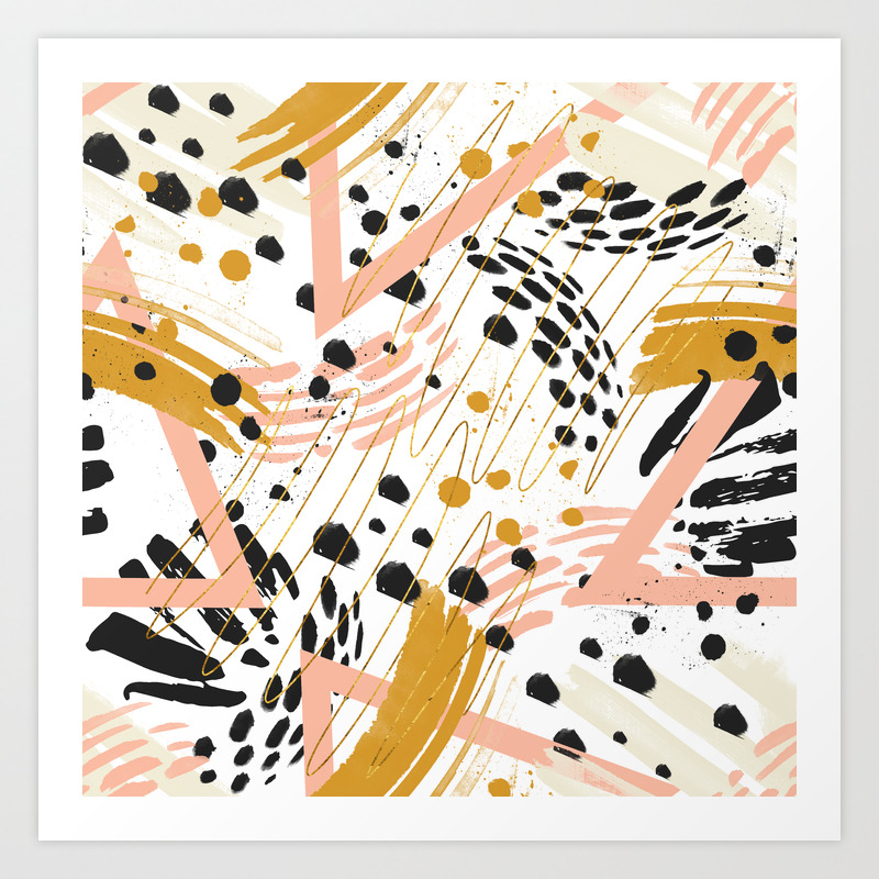 Strokes Of Abstract Geometric Shapes Art Print By Mmartabc Society6