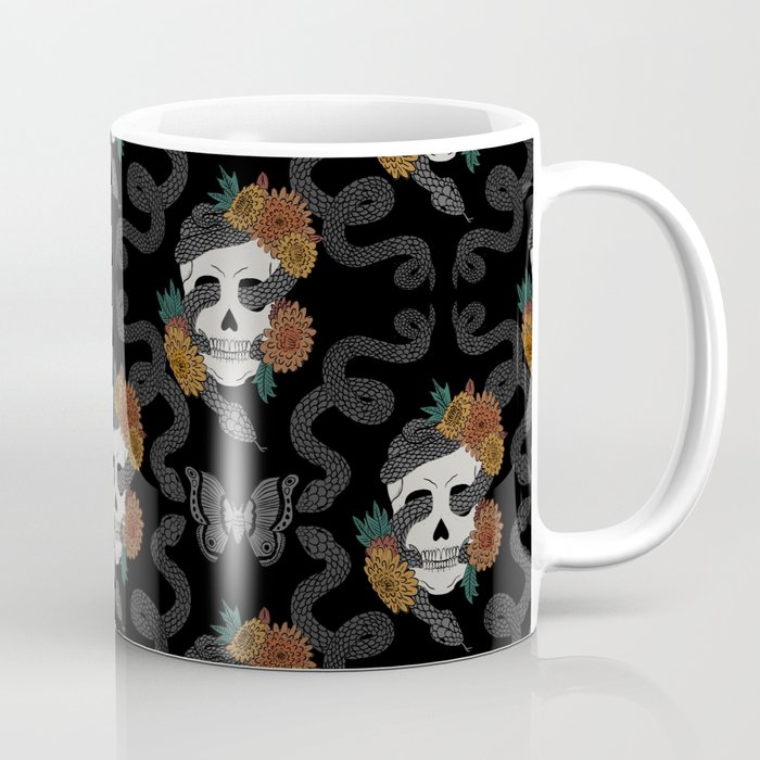 Skulls and Snakes - Black Coffee Mug