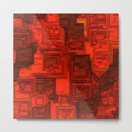 Luxury glowing red cubes Metal Print