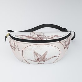 Origami paper cranes and light Fanny Pack