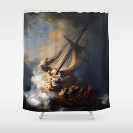 The Storm on the Sea of Galilee, Rembrandt Shower Curtain