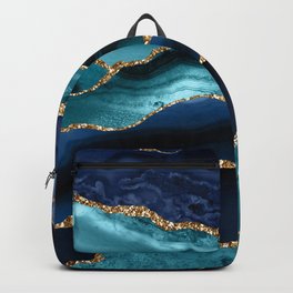 Ocean Blue Mermaid Marble Backpack