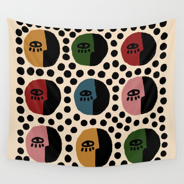 Little Faces Wall Tapestry