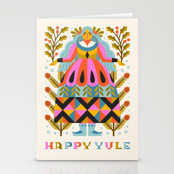 Happy Yule // Cream Stationery Cards