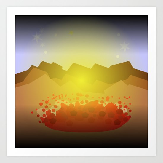 Icelandic volcano Art Print