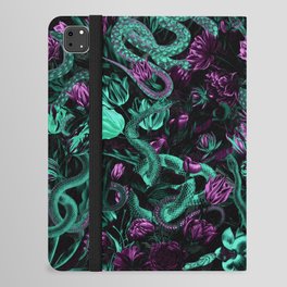 Floral and Snake Night iPad Folio Case