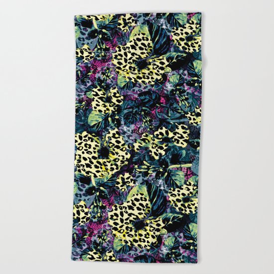 Golden Flowers II Beach Towel