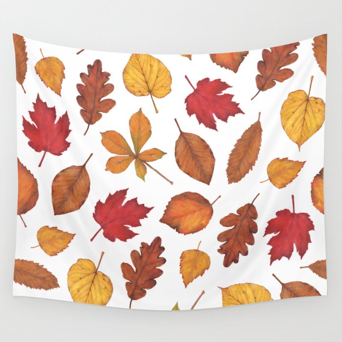 Autumn Leaves Watercolor Pattern | Fall Leaves | Autumn Foliage Design | Wall Tapestry
