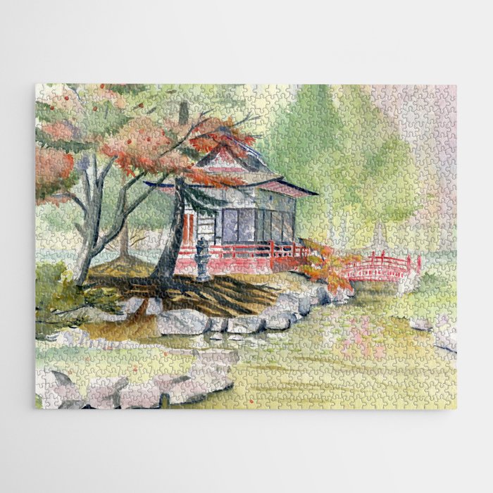 Japanese Garden Jigsaw Puzzle by Melly Terpening Society6