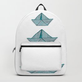 Watercolor turquoise paperboats Backpack