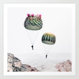 Flying Cacti Art Print