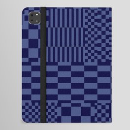 Glitchy Checkers // Navy Blue iPad Folio Case