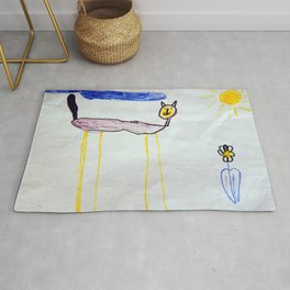 Children's drawings on paper Rug