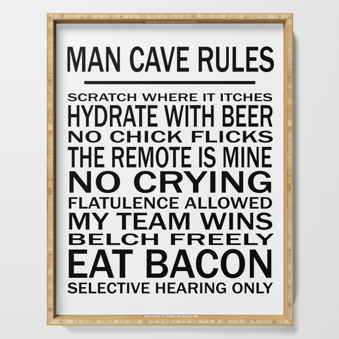 Man Cave Rules for Man Cave or Office Serving Tray