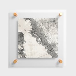 Oakland USA - City Map - Black and White Floating Acrylic Print