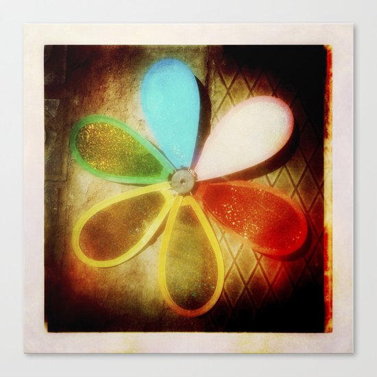 Pinwheel lost in Barcelona's street Canvas Print