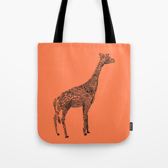 Designer Giraffe Coral Tote Bag