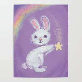 Catch A Falling Star White Rabbit Poster