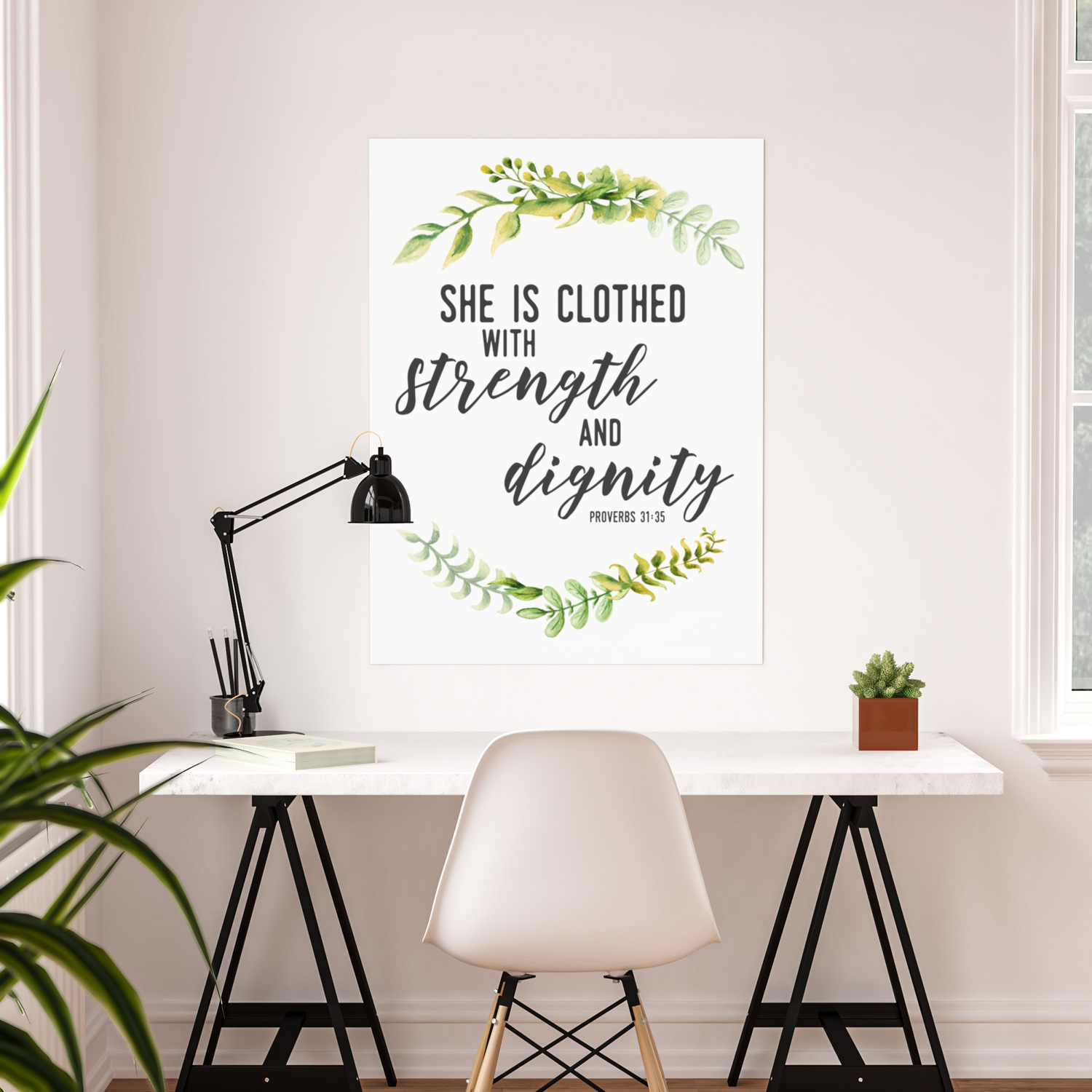 She is Clothed with Strength and Dignity (Proverbs) Poster by The Blonde  Dutch Girl | Society6