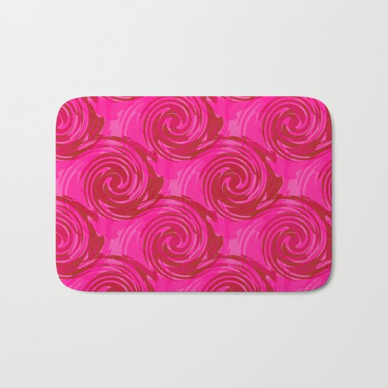 Abstract pattern in bright crimson tone. crimson . Bath Mat