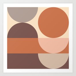 Abstract Geometric 4 (Terracotta Desert themed) Art Print