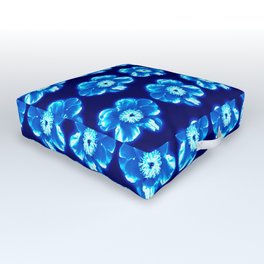 Blue Flower Girly Pattern Outdoor Floor Cushion