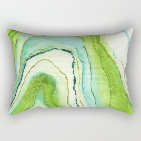 Agate Greenery Rectangular Pillow
