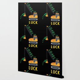 Excavator Load Luck Shamrock Saint Patrick's Day Wallpaper