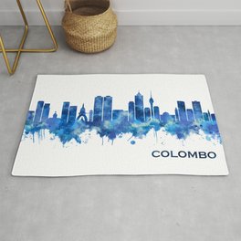 Colombo Sri Lanka Skyline Blue Rug