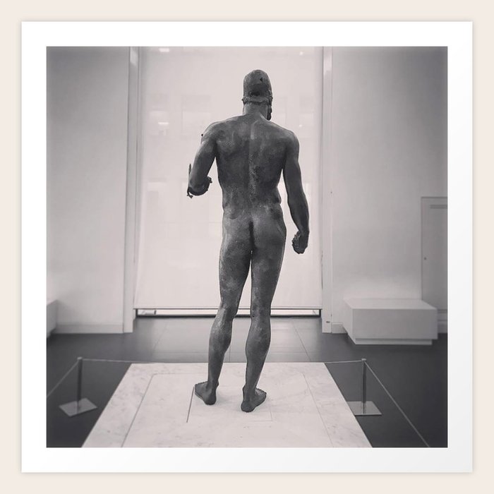 Greek statue, black & white fine art, Riace Warriors, greek art