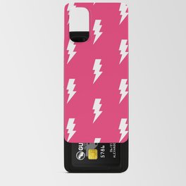 Pink and White Aesthetic Lightning Bolt  Android Card Case