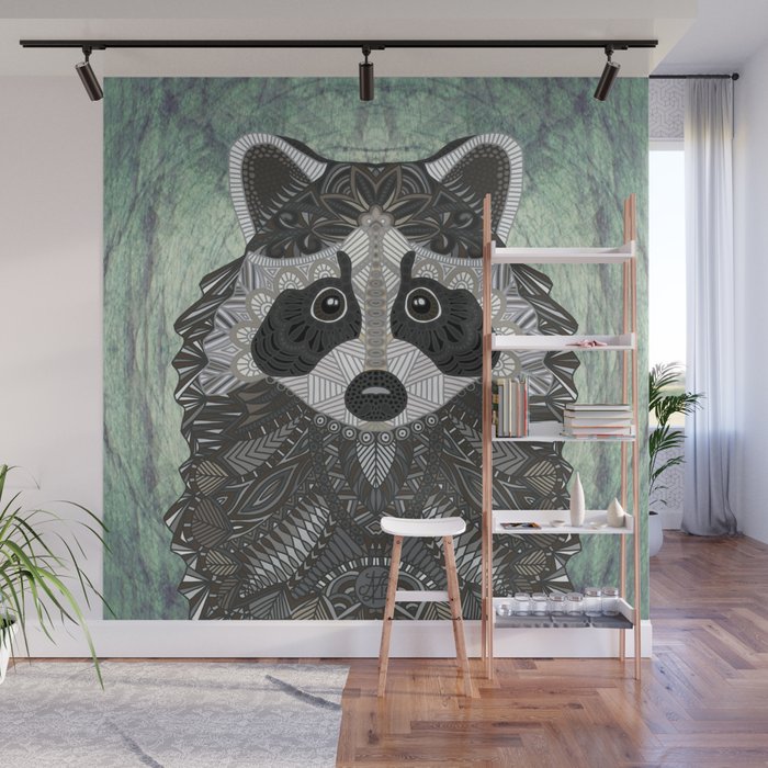 Ornate Raccoon Wall Mural