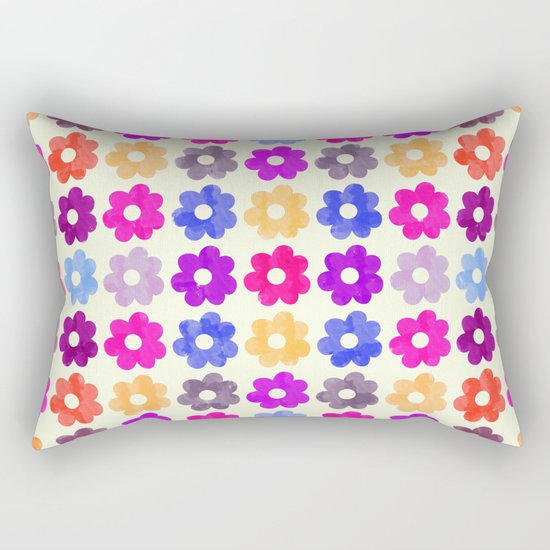 Colorful Floral Pattern II Rectangular Pillow